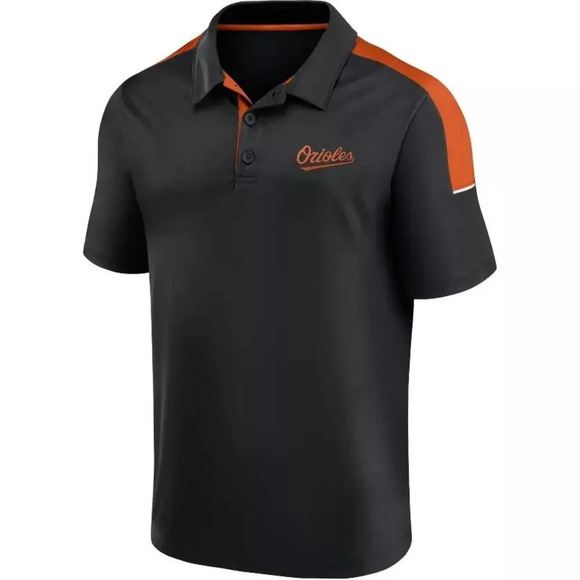 NWT MLB Baltimore Orioles Men's Polo Shirt Black Size Small Short Sleeve - Picture 1 of 6